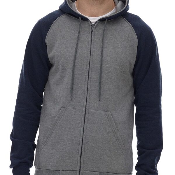 Fleece Raglan Hooded Full-Zip Sweatshirt Thumbnail