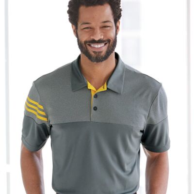 Men's Heathered 3-Stripes Colorblocked Polo Thumbnail